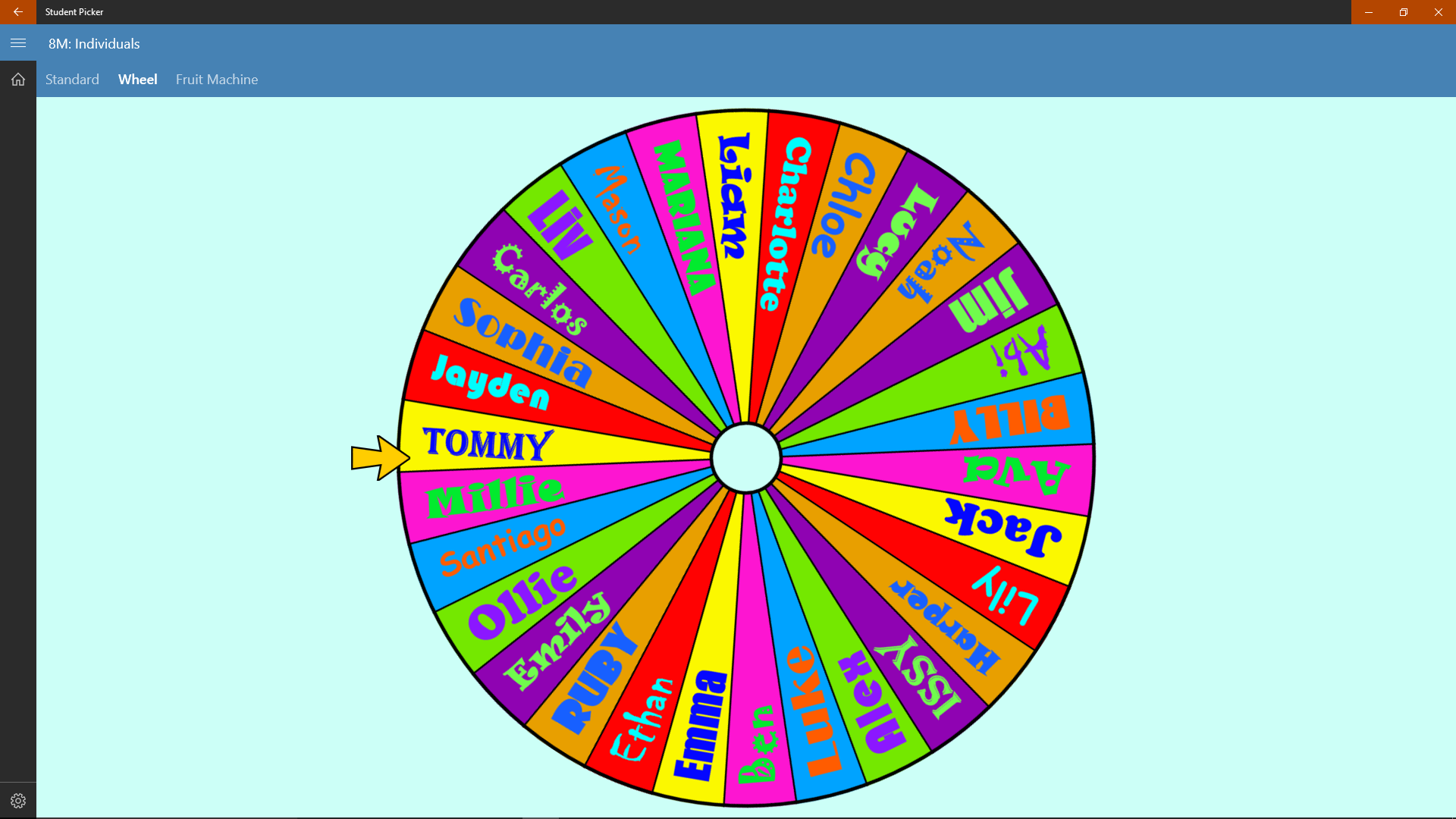 random spinning wheel generator